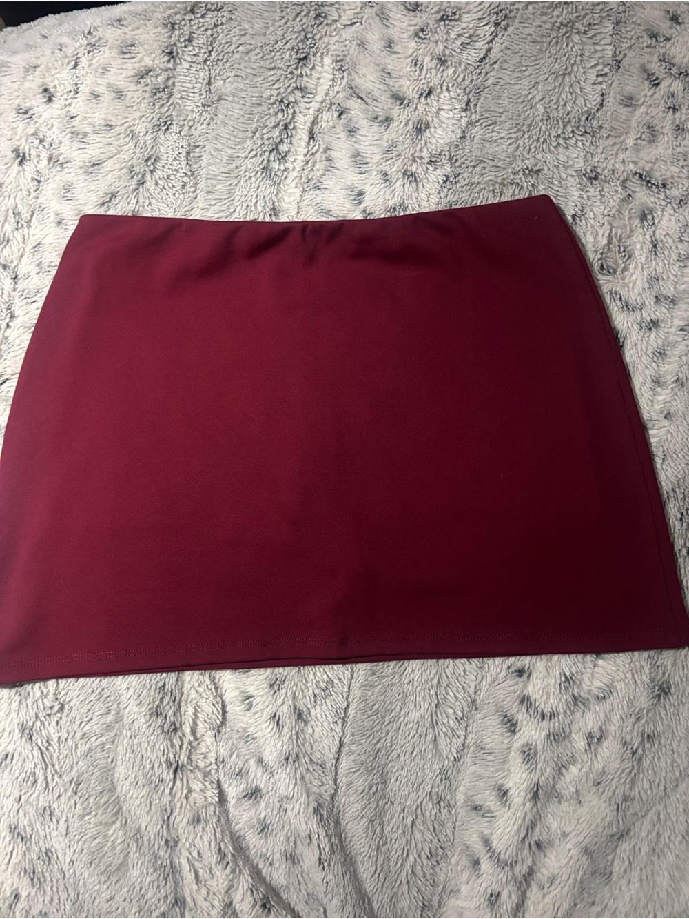 Maroon Mini Skirt - Solid Stretch